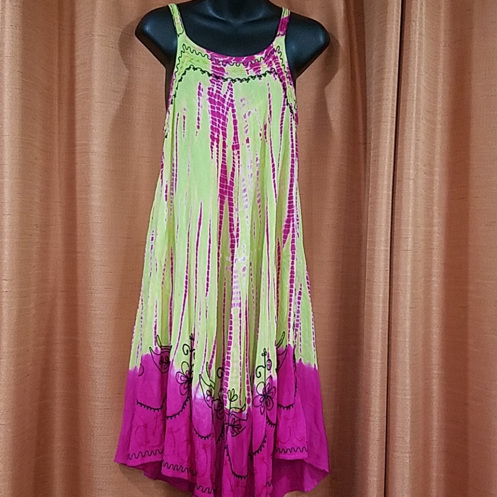 L.S.I.  tie dye dress. Free Size